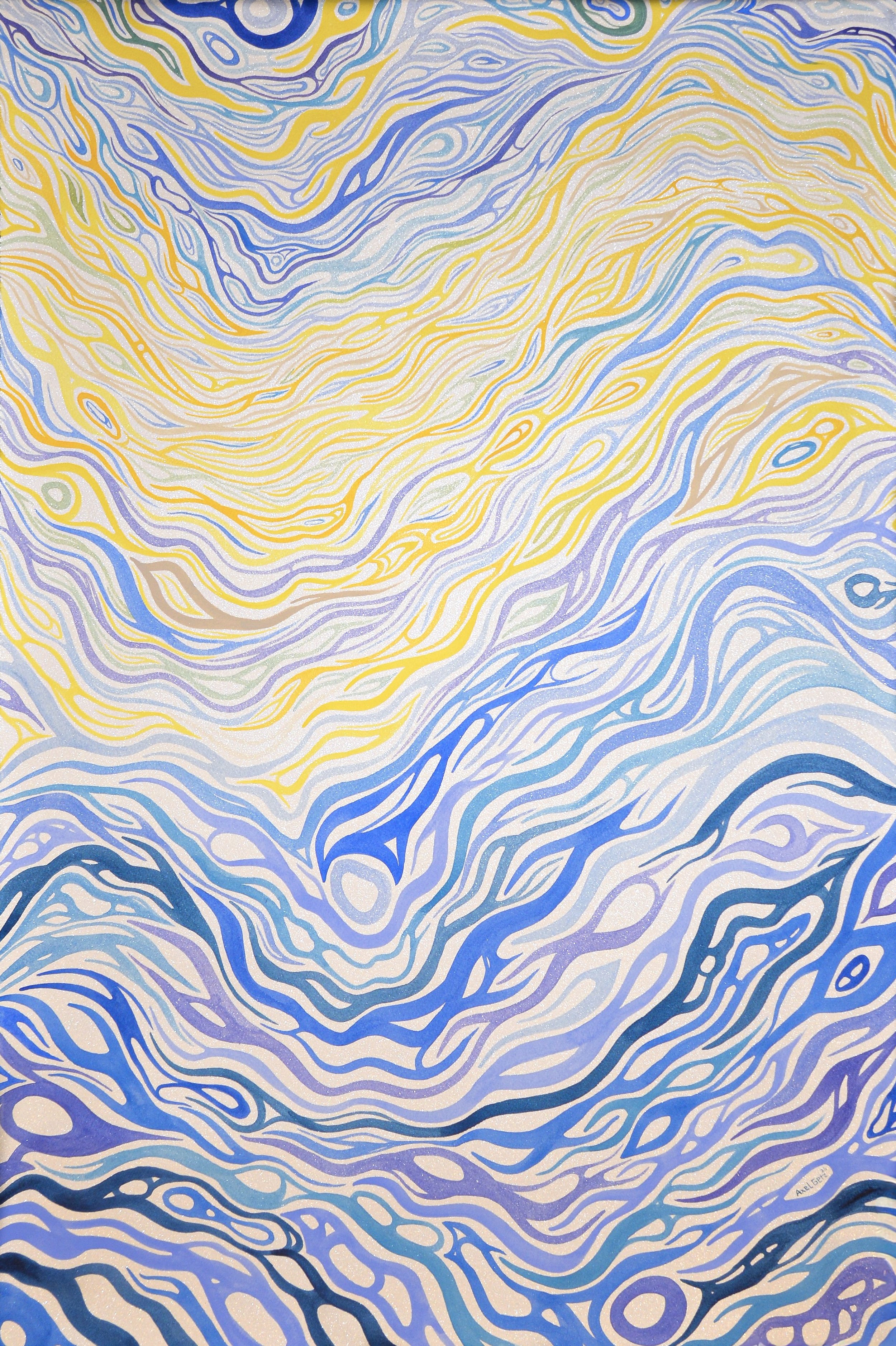 Iceblink, Watercolor on paper, 36"x24" 2025