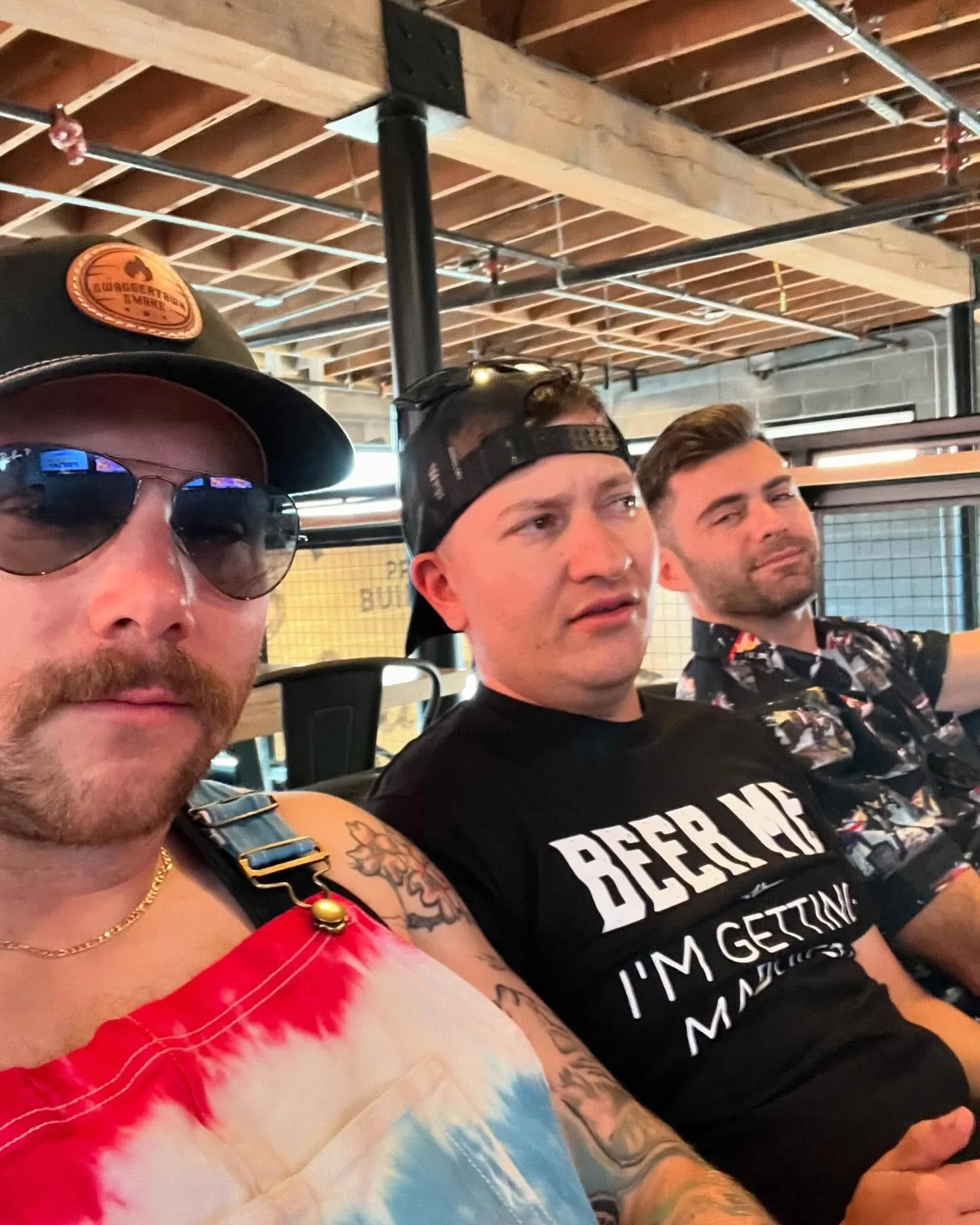 Just the dudes, having a ball in Nashville at @pins.nash , repping @swaggertown.smoke and dreaming about good BBQ