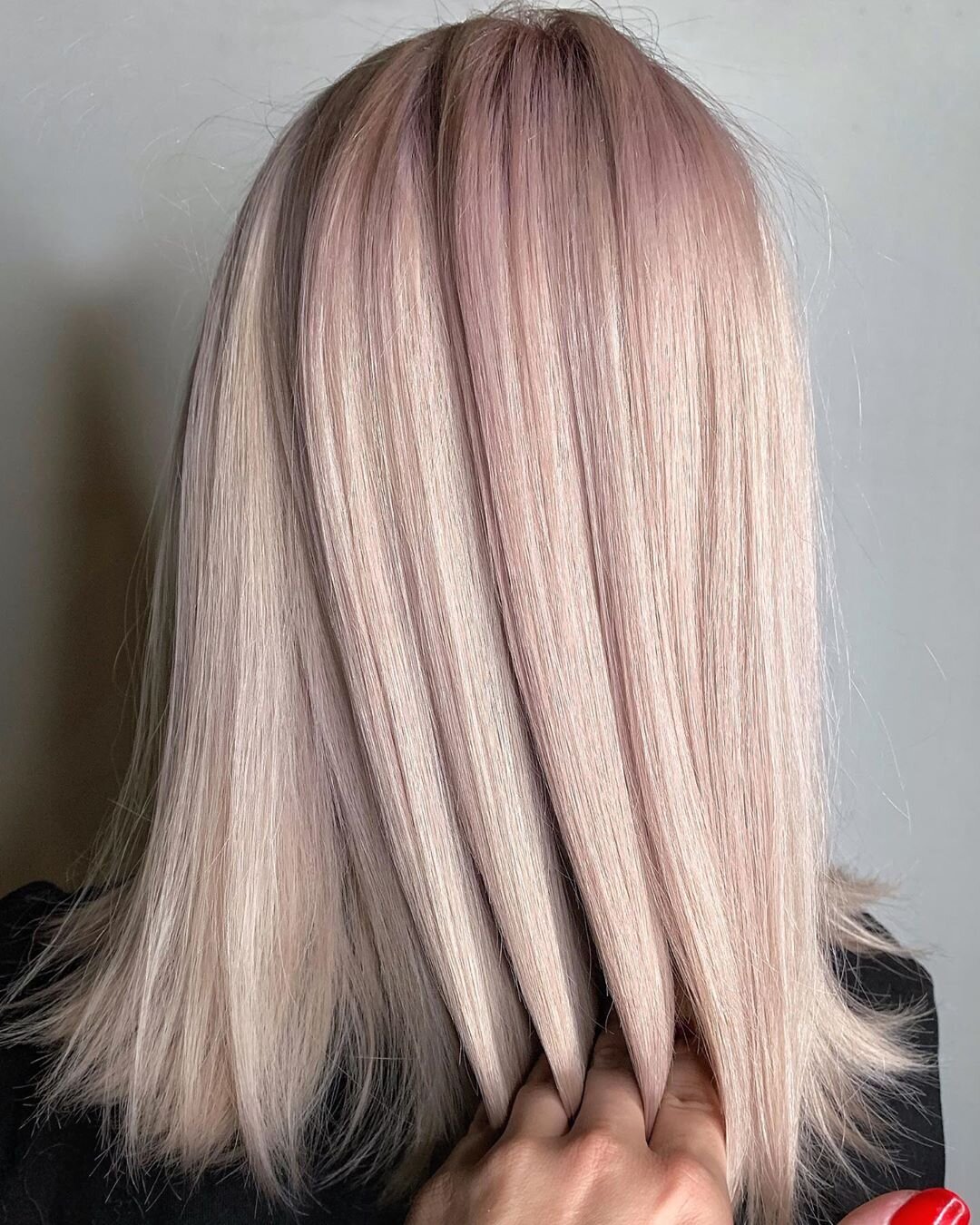 pastel pink platinum hair