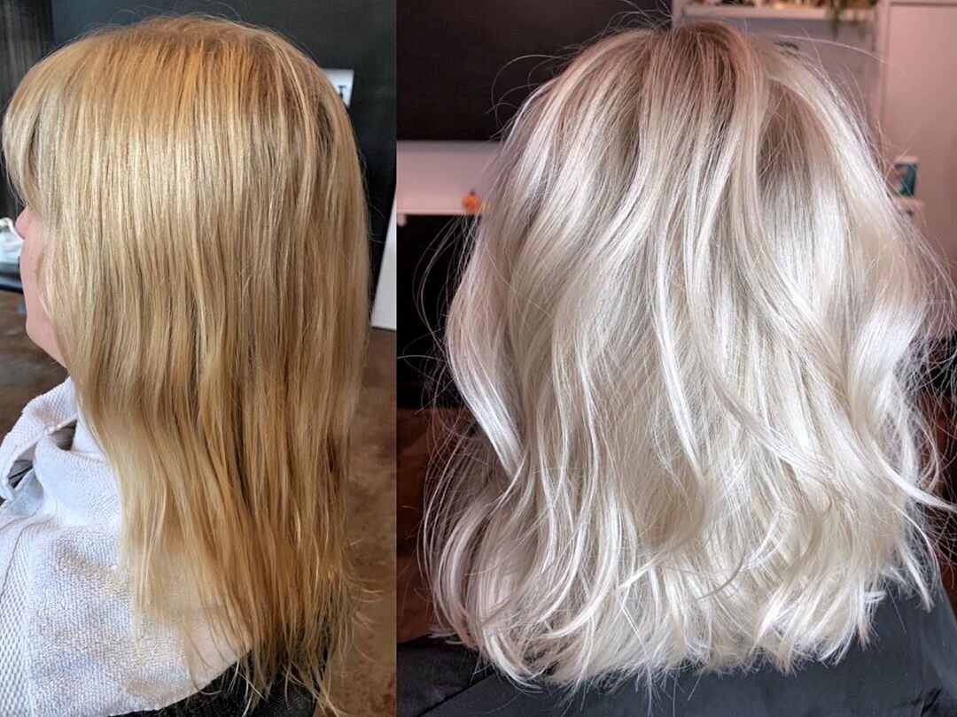 drab blonde to platinum transformation