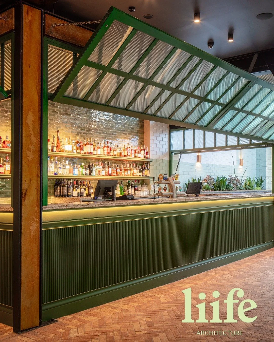 The inspiration for Zephyr Bar, above the Montague Hotel in West End, comes from the industrial history of the building and its site along Montague Road. We began the design with three words that captured the feeling we wanted to create: Verdant, Rus