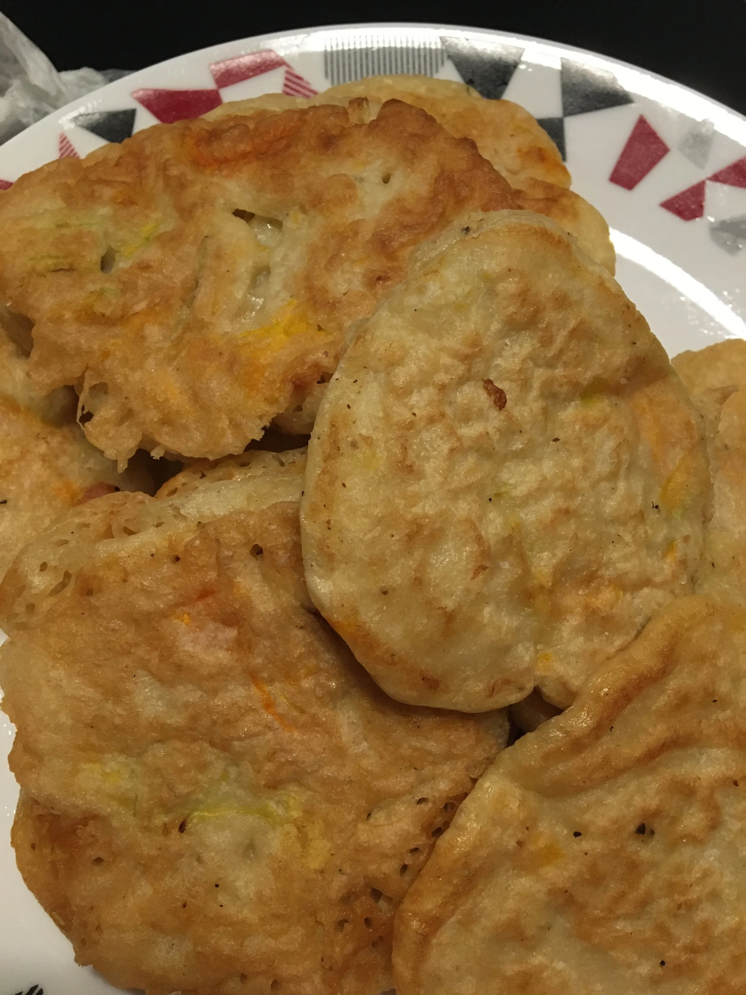 Zucchini Flower Fritters or Fritelle di Fiori di Zucchini