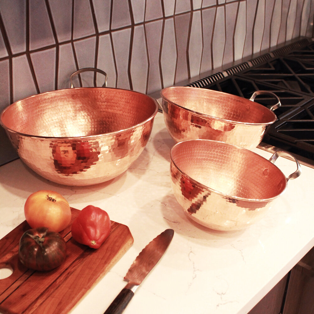 HAMMERED COPPER MIXING BOWLS — ORYX AND FIG