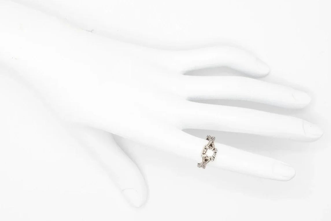 (H)White Gold Princess Cut Diamond Engagement Ring