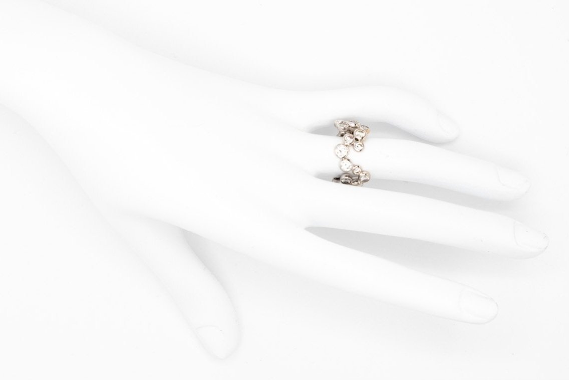 (H)White Gold Round Brilliant Cut Multi Diamond Band