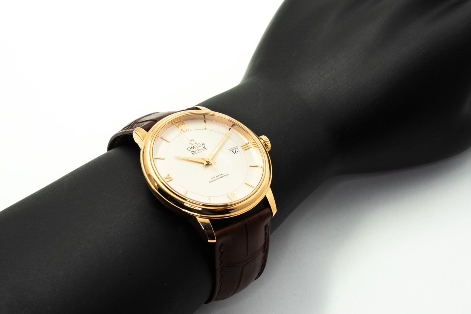 (W)39.5mm Rose Gold Swiss Made Omega De Ville Prestige Co-Axial Chronometer Automatic Wristwatch