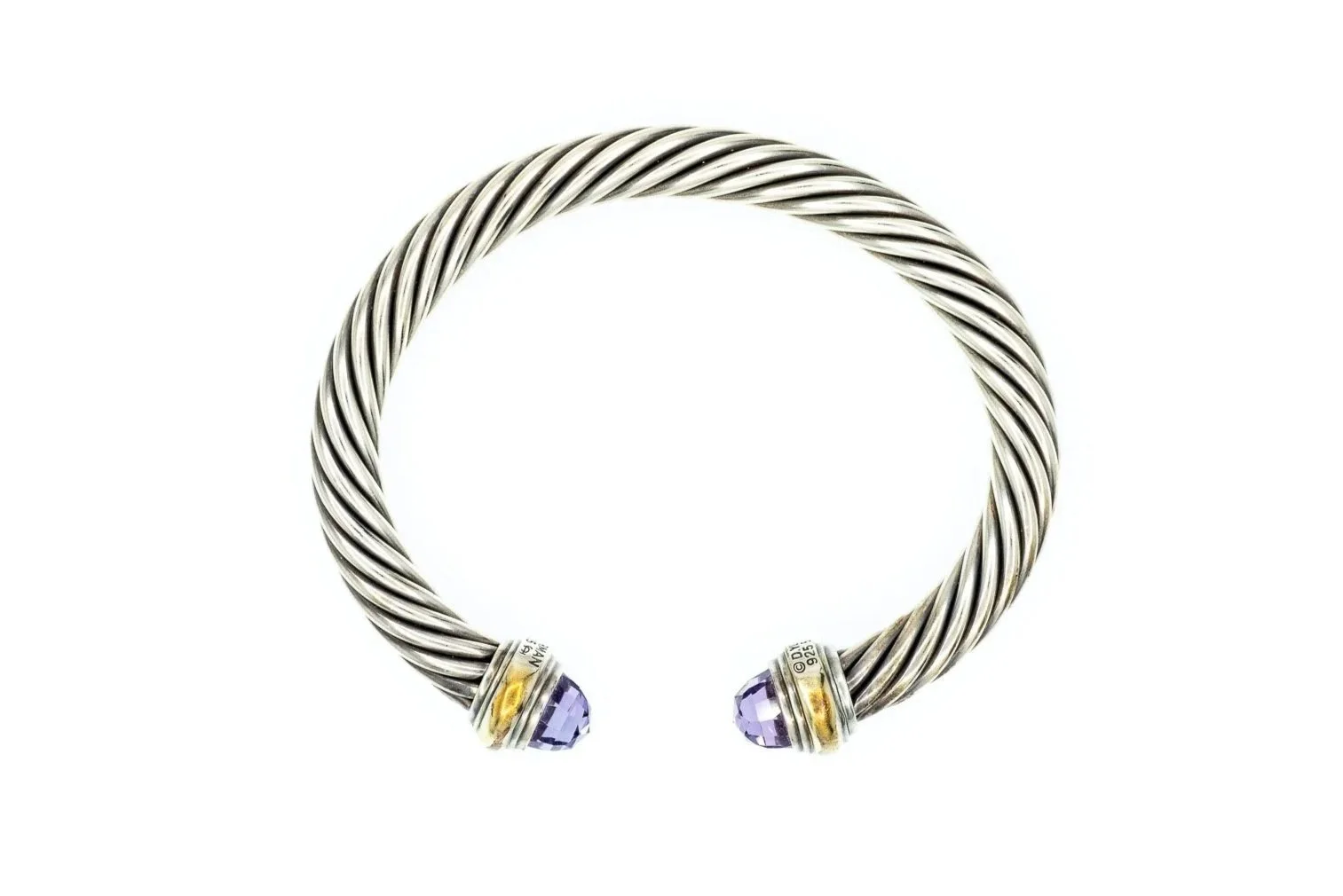 (T)Yellow Gold Sterling Silver David Yurman Bangle Bracelet