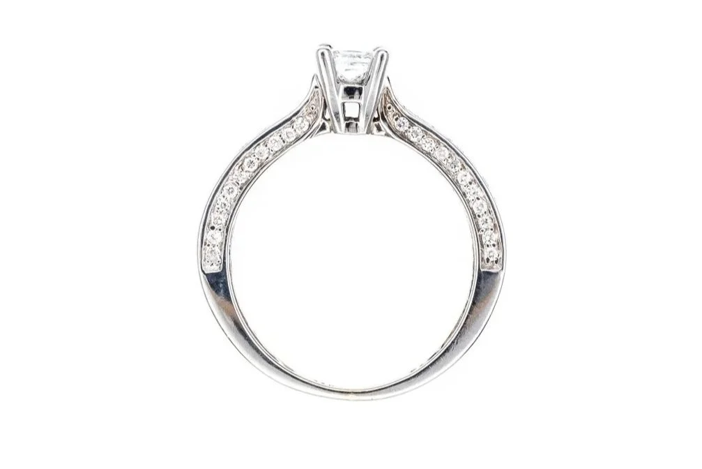 (F)White Gold Princess Cut Diamond Engagement Ring