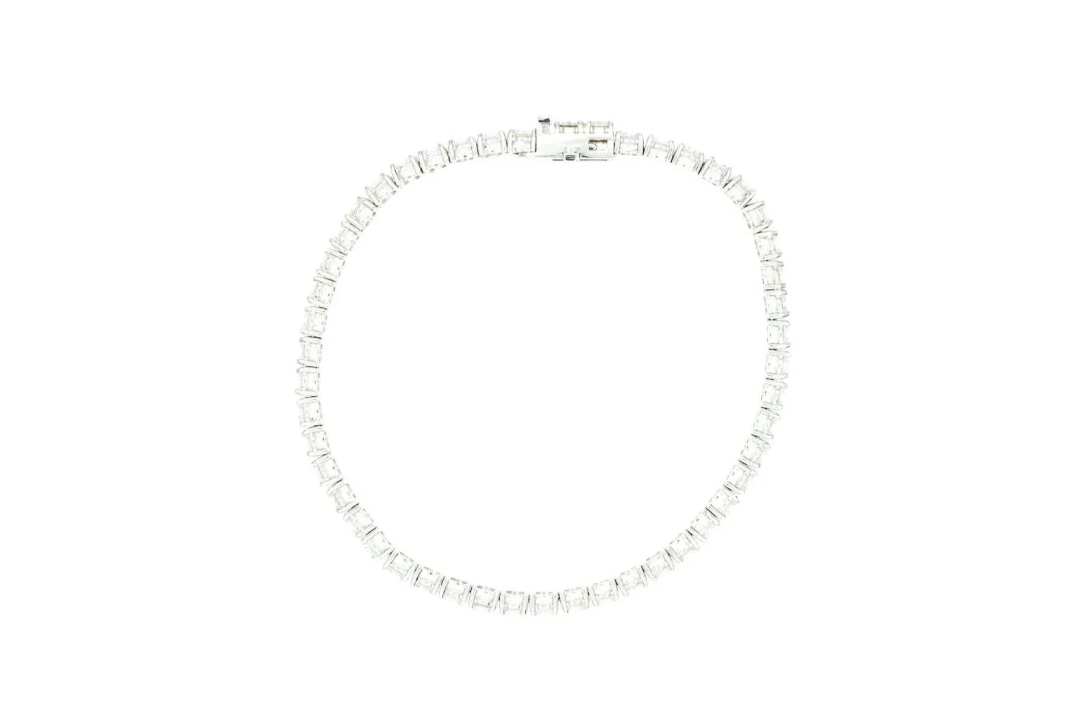 (T)White Gold Round Brilliant Cut Lab Grown Diamond Tennis Bracelet