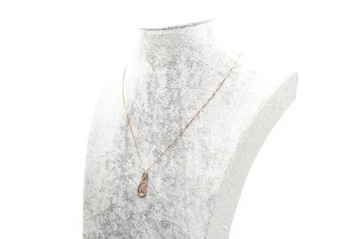 (S)Rose Gold Round Brilliant Cut Diamond Drop Slider Pendant