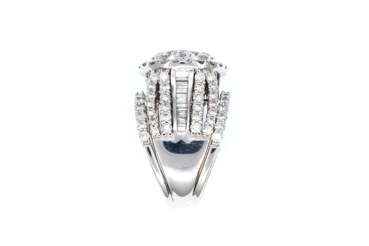 (S)White Gold Round Brilliant Cut Multi Diamond Ring
