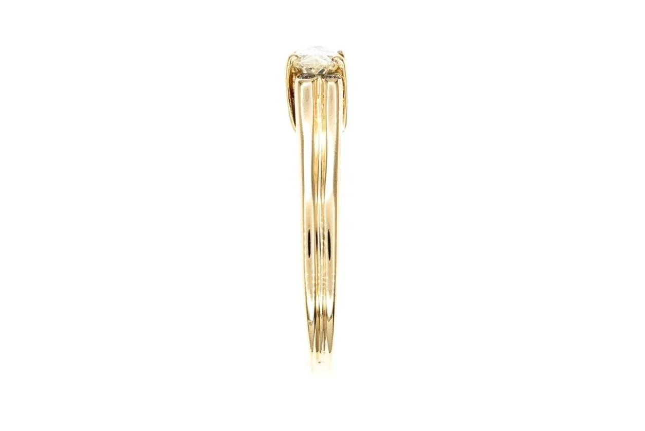 (S)Yellow Gold Round Marquise Brilliant Cut Diamond Engagement Ring