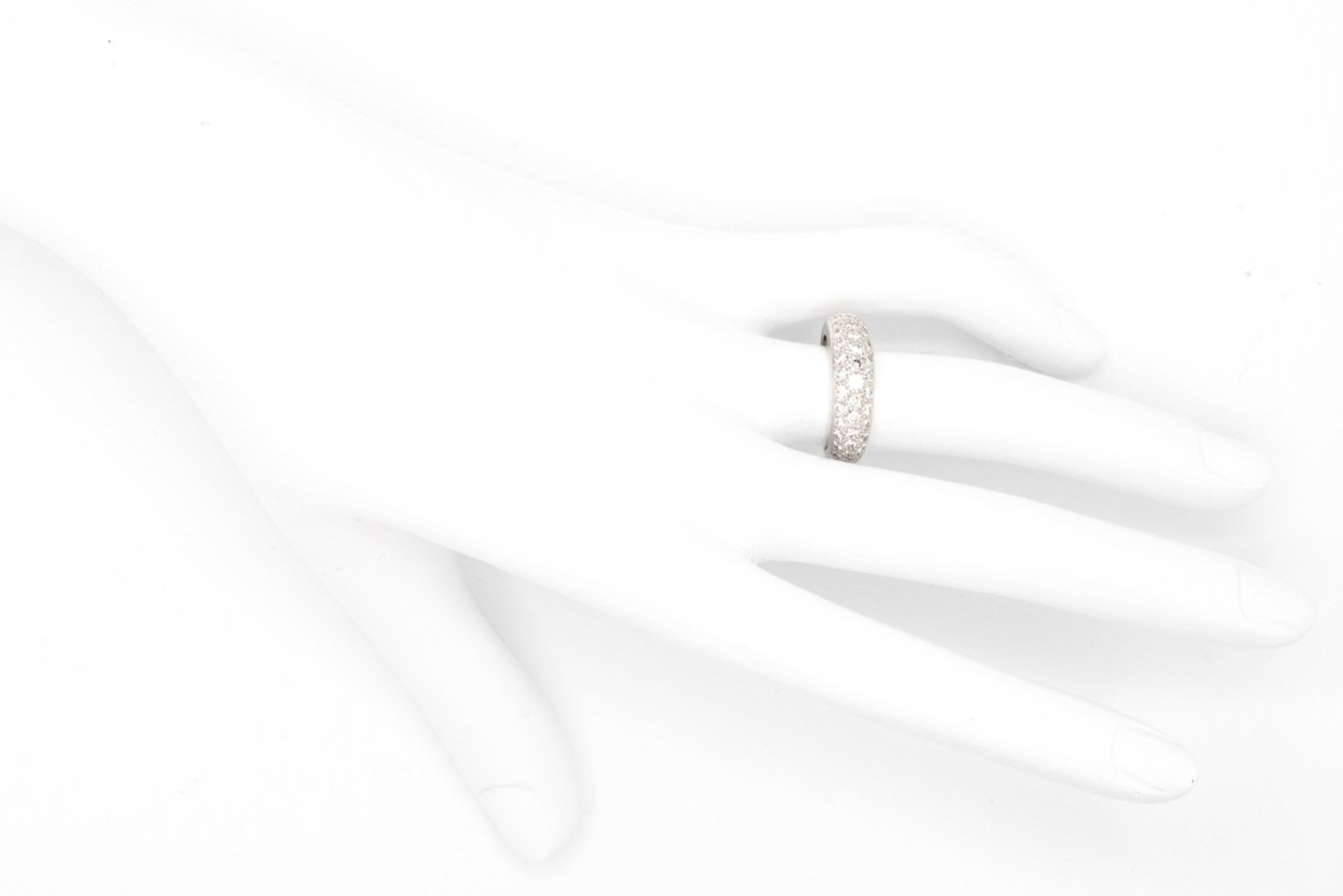 (H)Platinum Round Brilliant Cut Diamond Cartier Designer Band