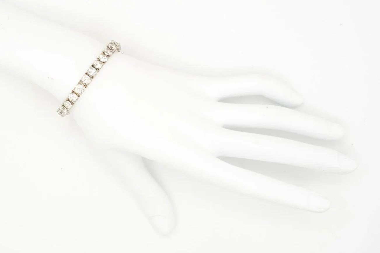 (H)White Gold Round Brilliant Cut Diamond Tennis Bracelet