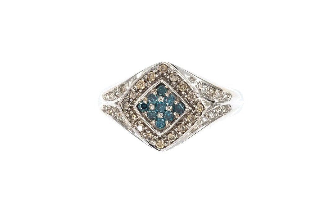 (T)White Gold Round Brilliant Cut Diamond Band