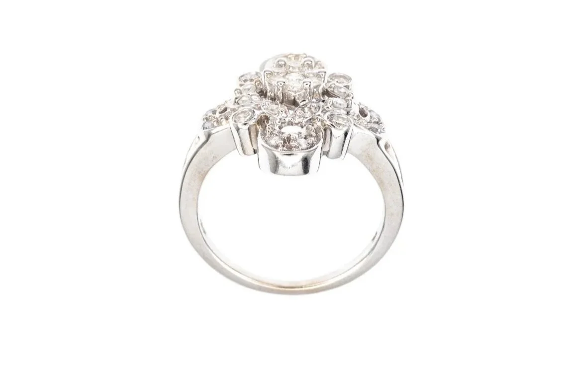 (F)White Gold Round Brilliant Cut Multi Diamond Ring