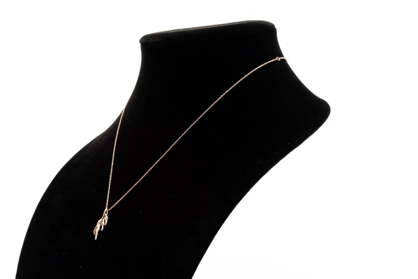 (S)White Rose Gold Round Brilliant Cut Diamond Feather Slider Pendant