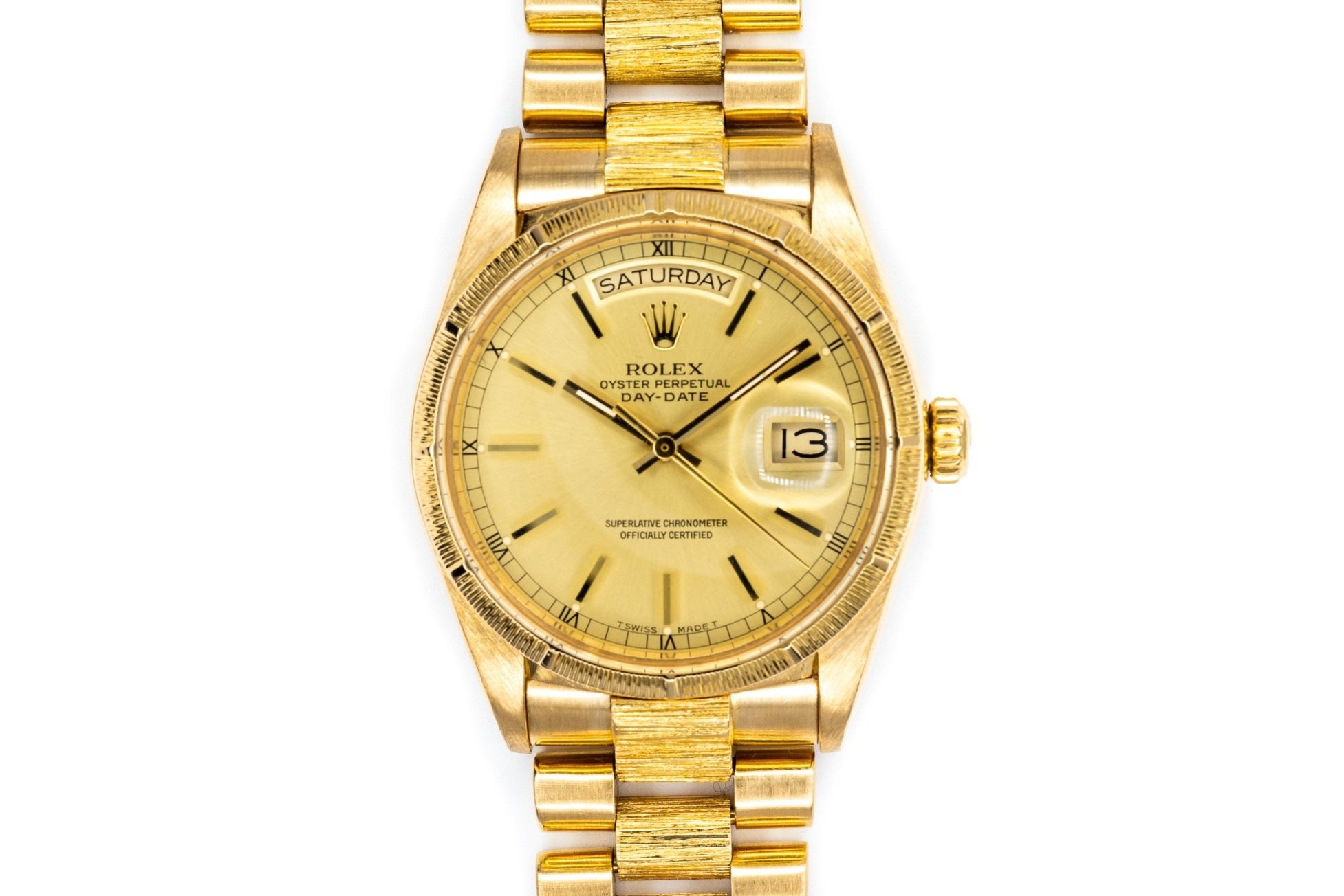 (T)36mm Yellow Gold Swiss Made Rolex Oyster Perpetual President Wristwatch