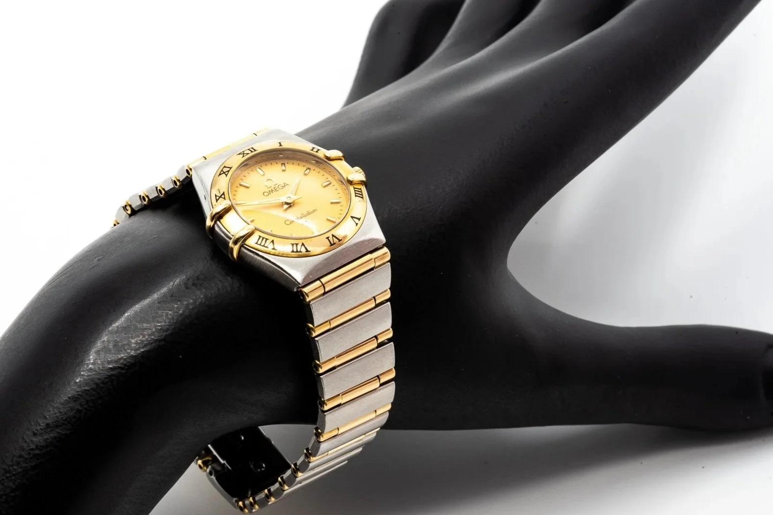 (W)23mm Stainless Steel Yellow Gold Omega Constellation Quartz Wristwatch