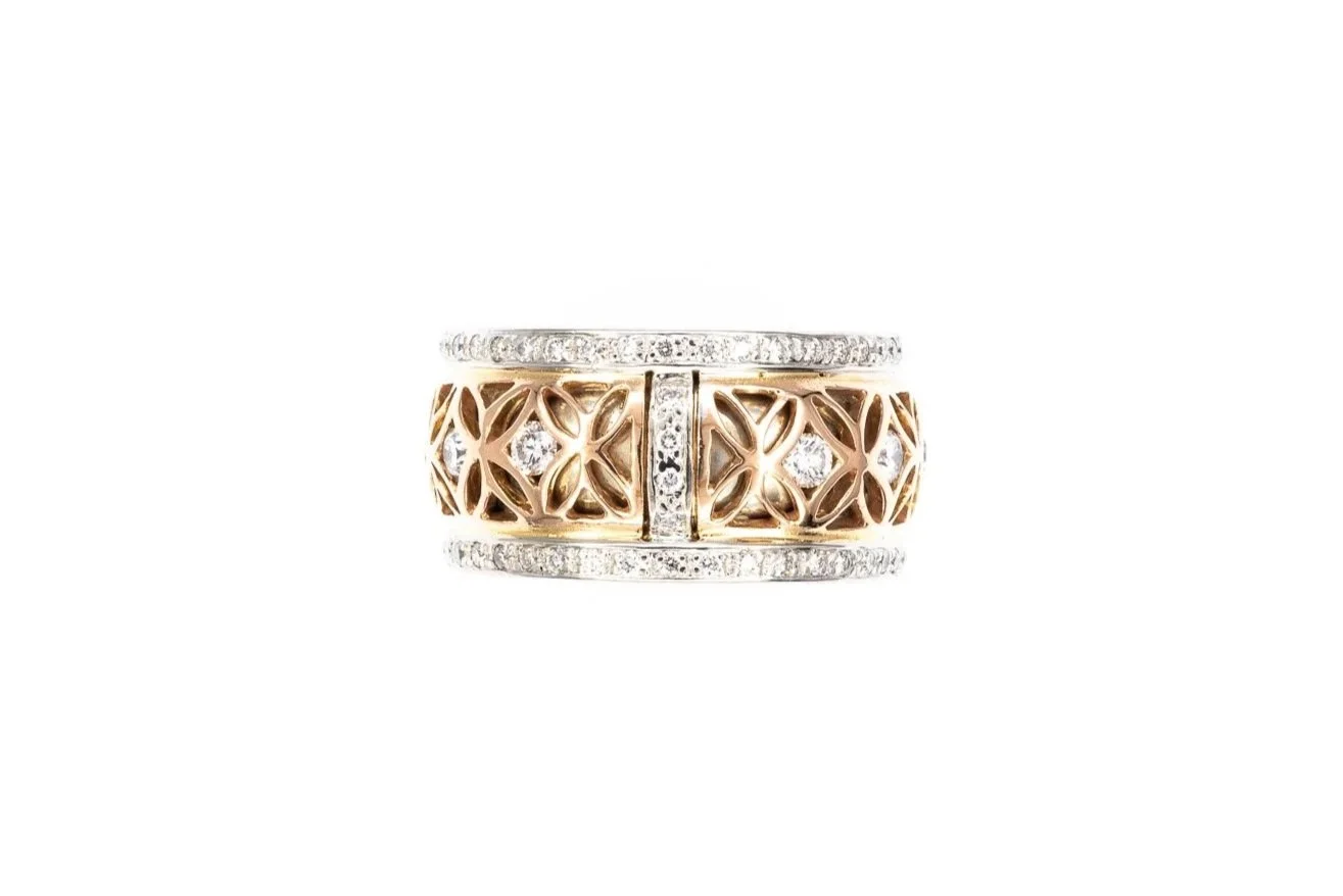 (T)White Rose Gold Round Brilliant Cut Multi Diamond Eternity Band