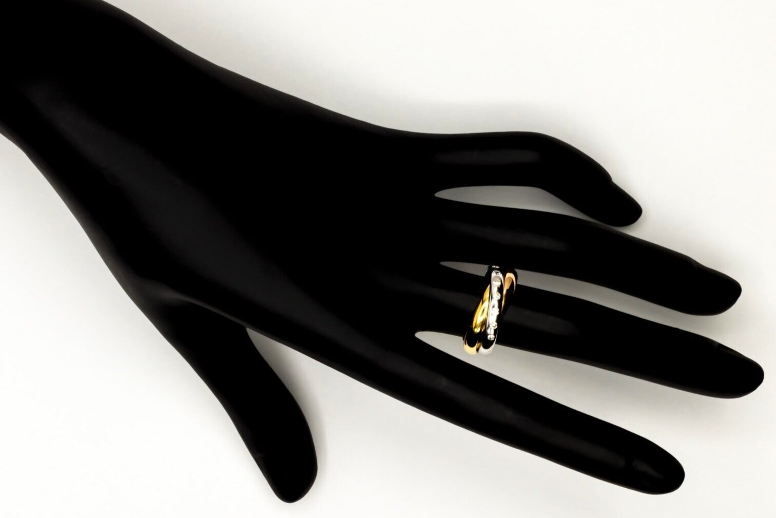 (Hb)White Yellow Rose Gold Round Cut Diamond Ring
