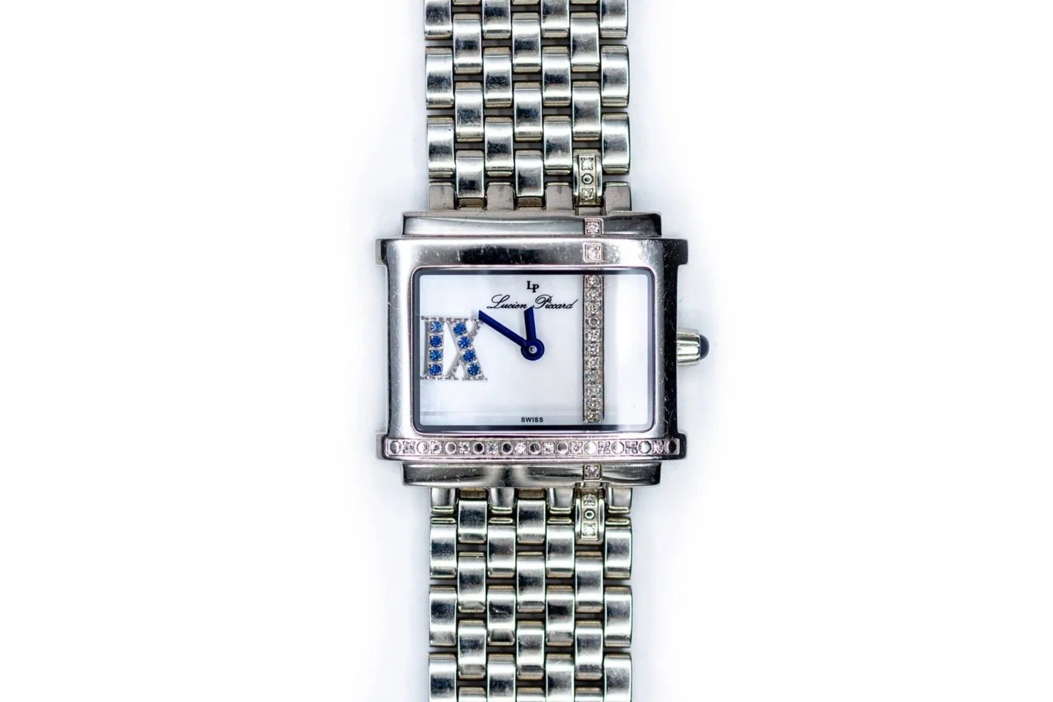 Lucien Piccard Sapphire Crystal Stainless Diamond Watch LUCIEN PICCARD Paris Diamond Ladies Watch Date Indicator Two  main image 3