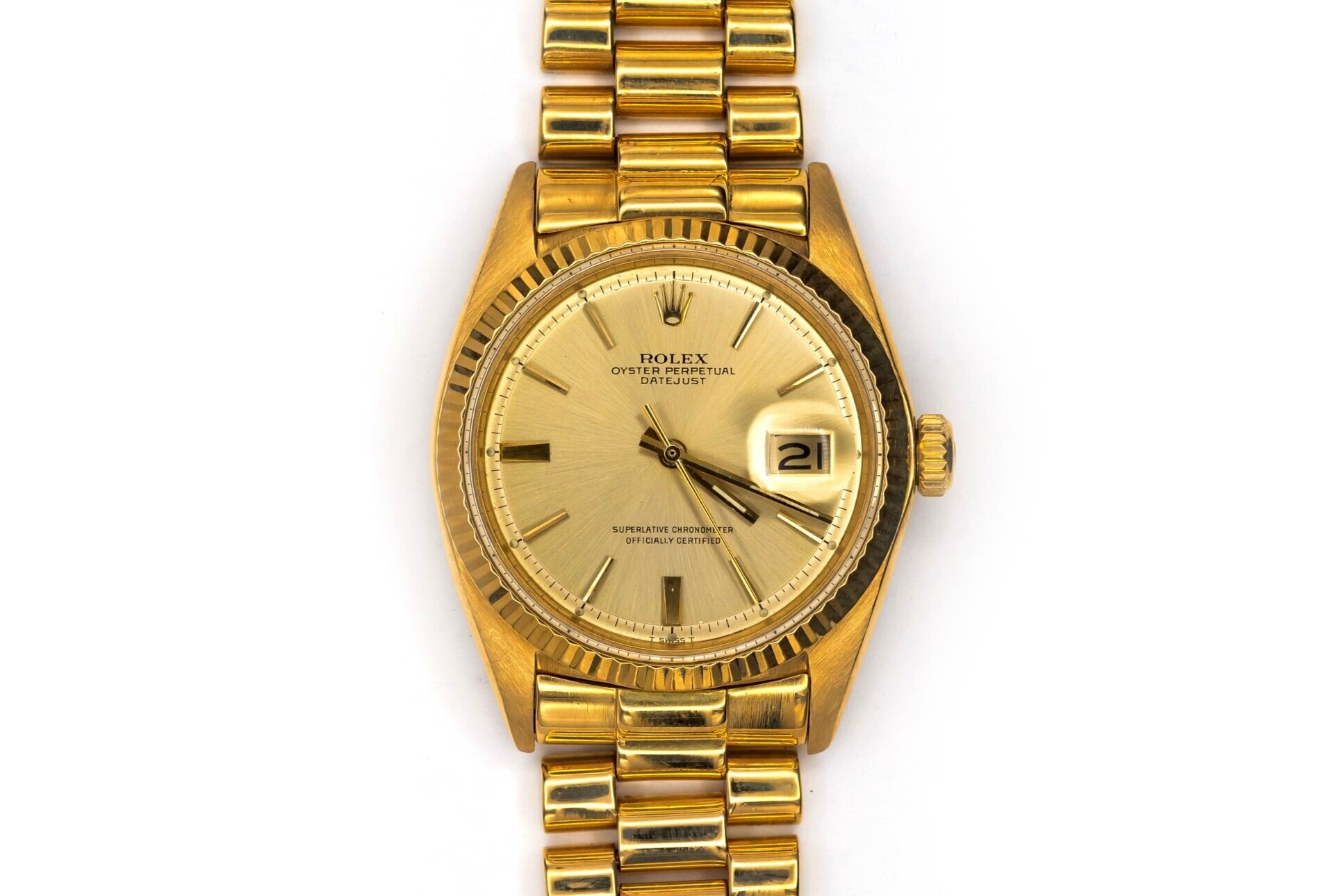 (T)36mm Yellow Gold Swiss Made Rolex Oyster Perpetual Automatic Datejust Wristwatch