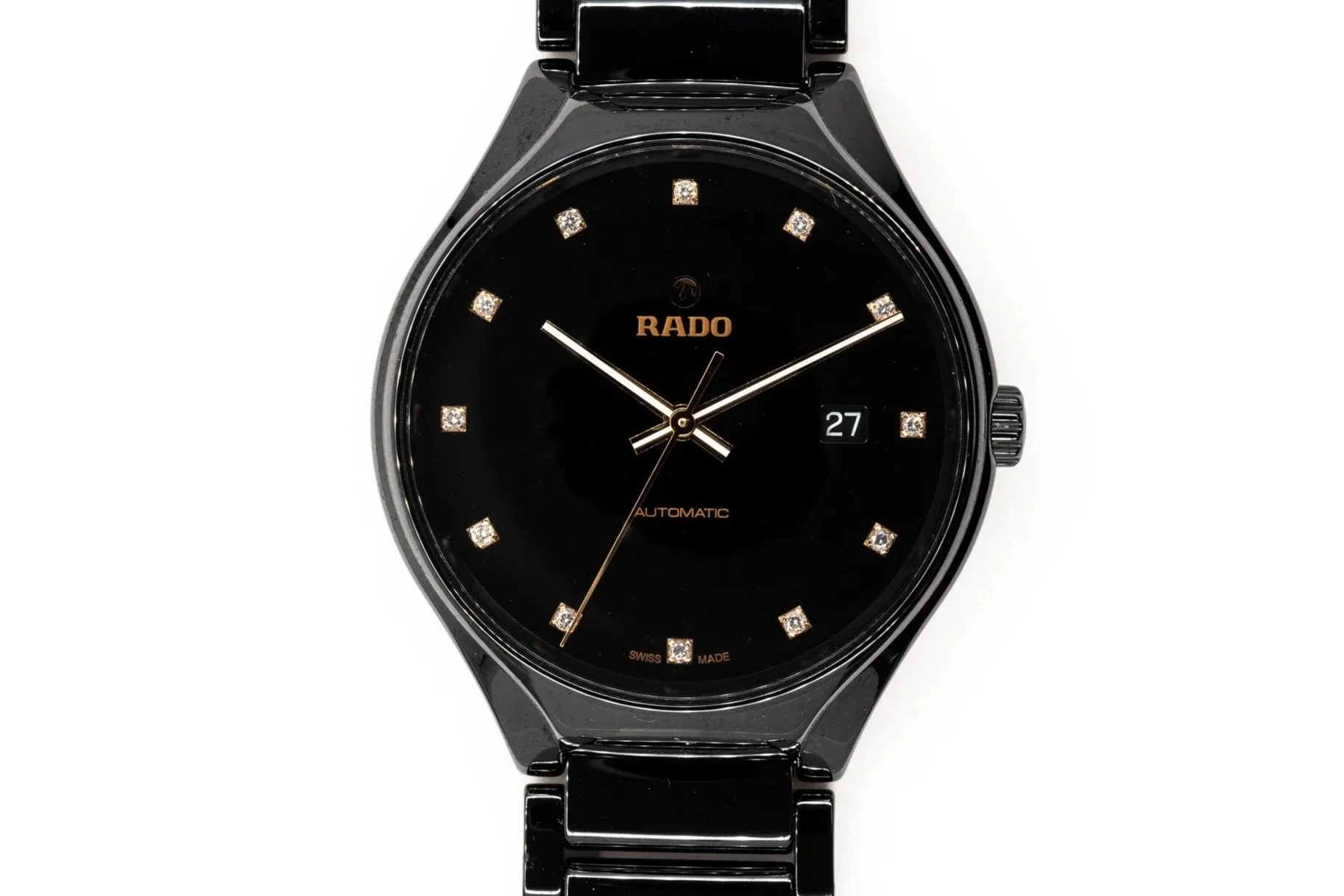 (T)40mm Ceramic Titanium Diamond Rado True Automatic Wristwatch