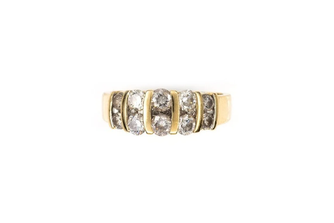 (T)Yellow Gold Round Brilliant Cut Multi Diamond Ring