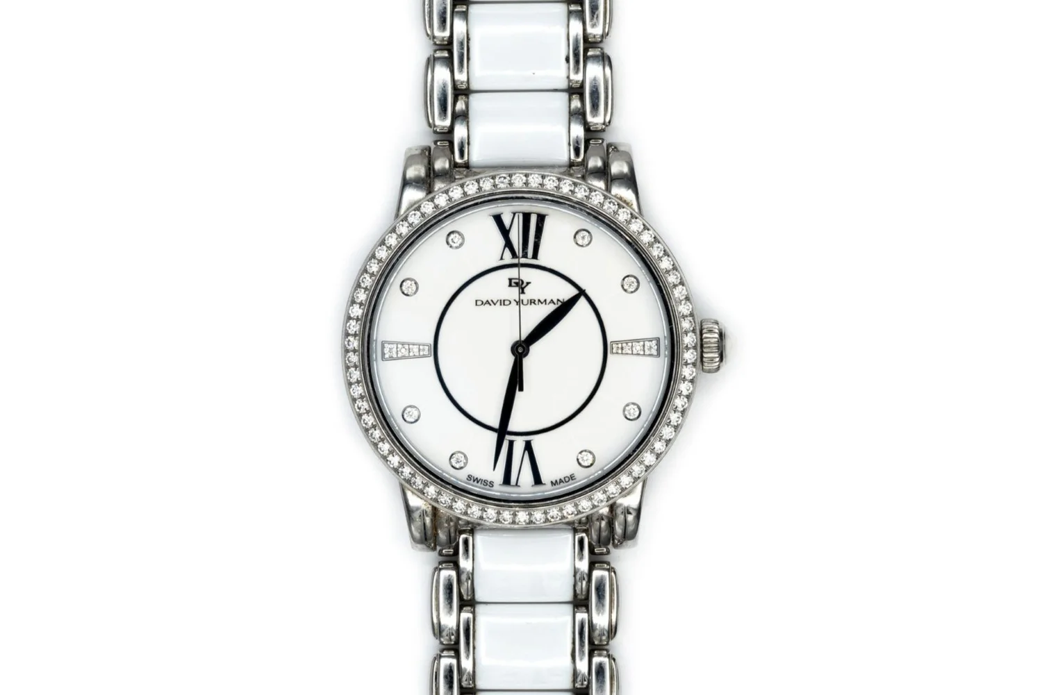 VWA-197 38mm David Yurman Stainless Steel White Ceramic  display picture 1