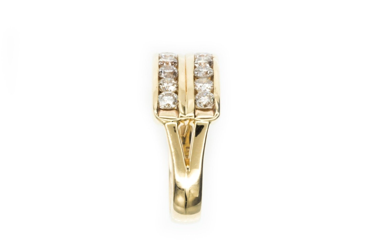 (S)Yellow Gold Round Brilliant Cut Multi Diamond Ring