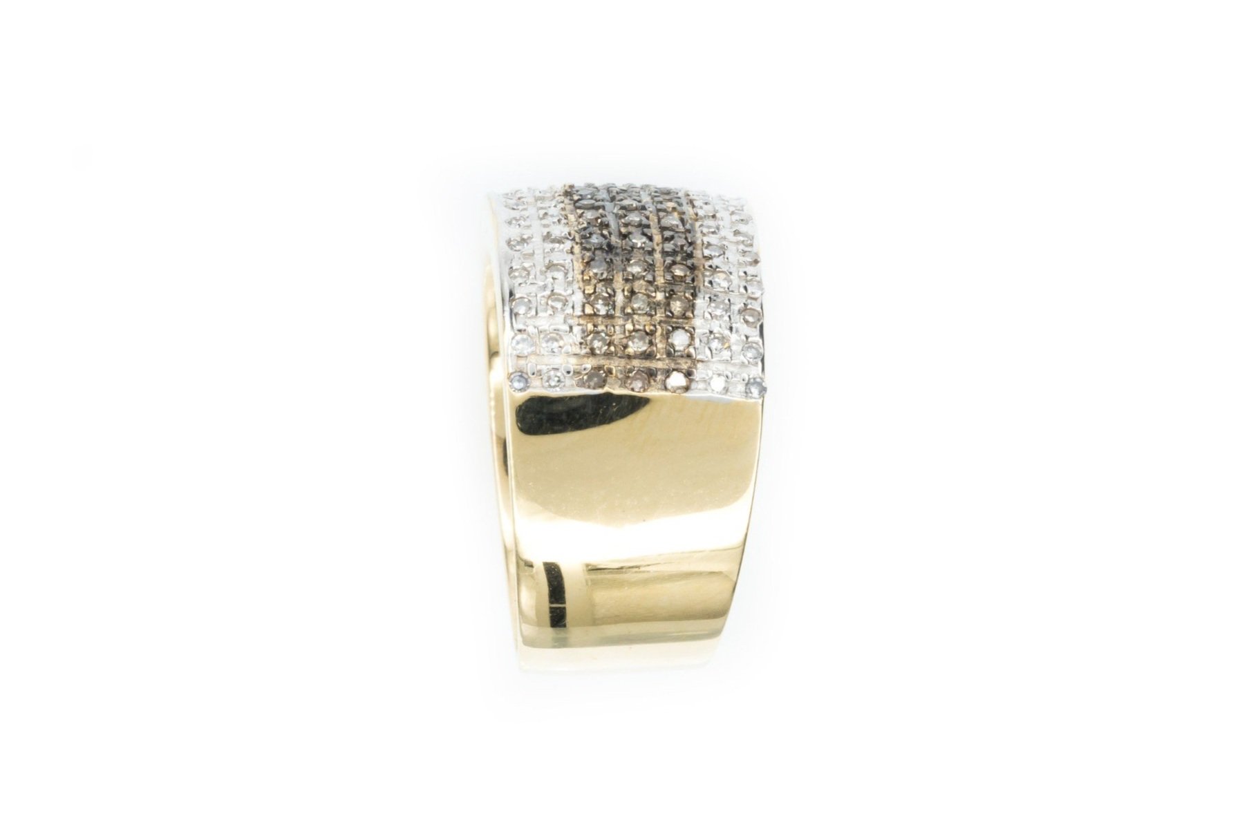 (S)Yellow White Gold Fancy Brown Single Cut Multi Diamond Ring