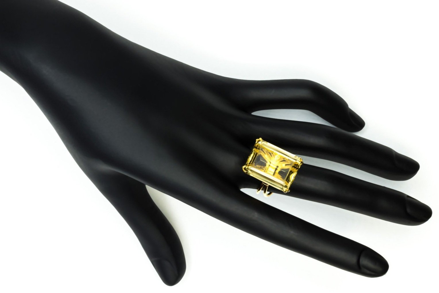 (H)Yellow Gold Smoky Quartz Gemstone Ring