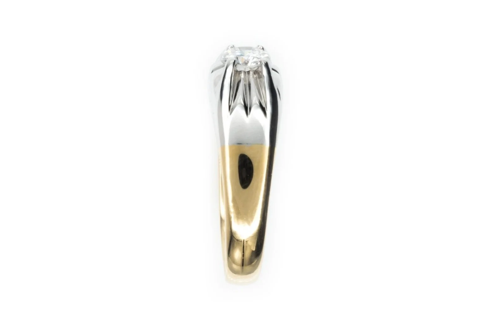 (S)White Yellow Gold Solitaire Round Brilliant Cut Diamond Ring