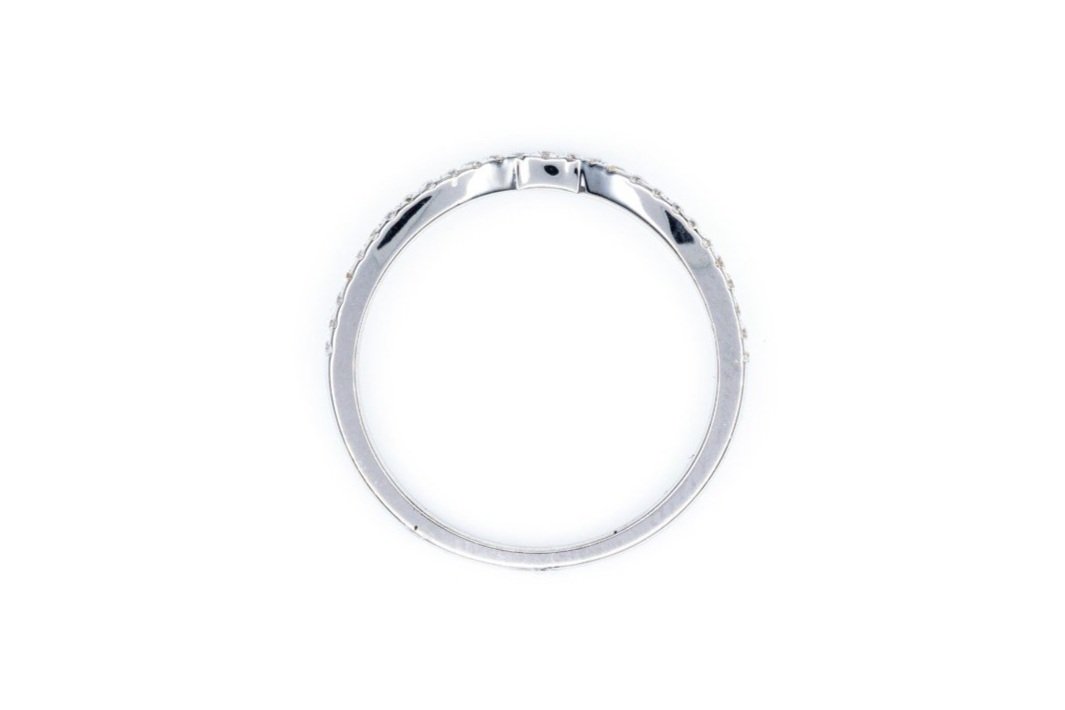 (F)White Gold Round Brilliant Cut Diamond Band