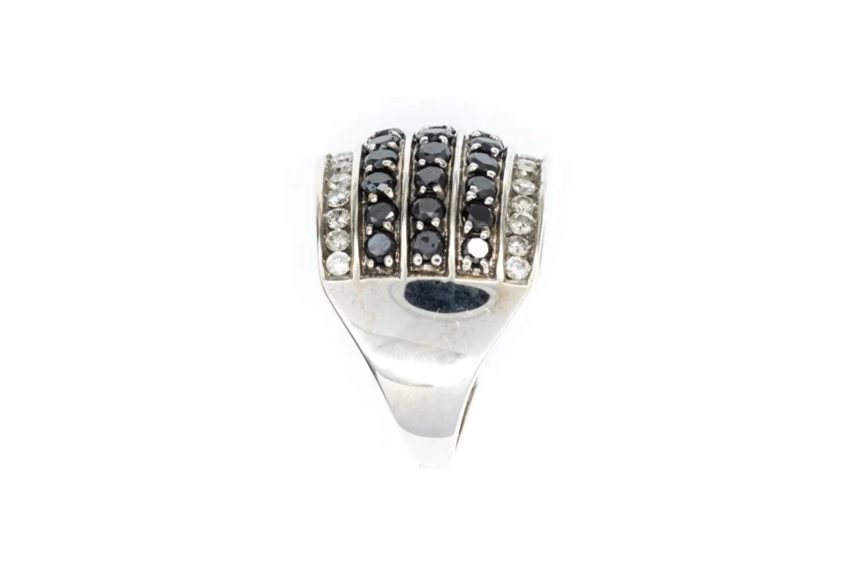 (S)White Gold Round Brilliant Cut Multi Diamond Ring