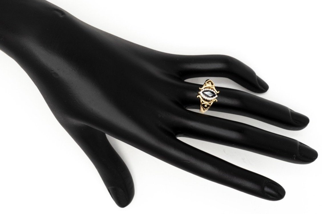 (H)White Yellow Gold Solitaire Sapphire Gemstone Ring