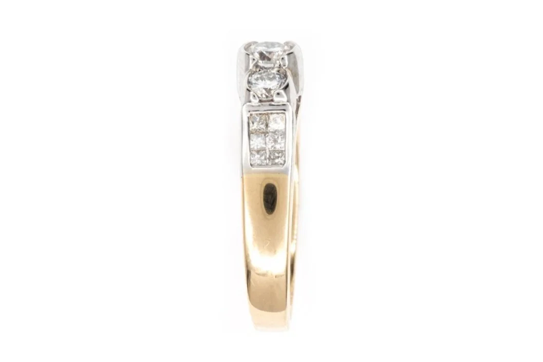 (S)White Yellow Gold Multi Diamond Ring