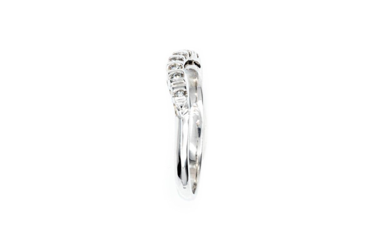 (S)White Gold Single Cut Diamond Band