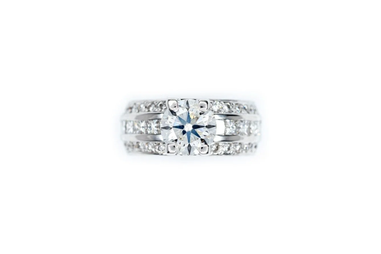 (T)White Gold Round Brilliant Cut Canadian Diamond Engagement Ring