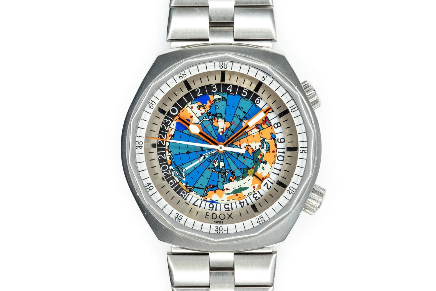 VWA-277 42mm Stainless Steel Edox Geoscope Wristwatch — Fleetwood