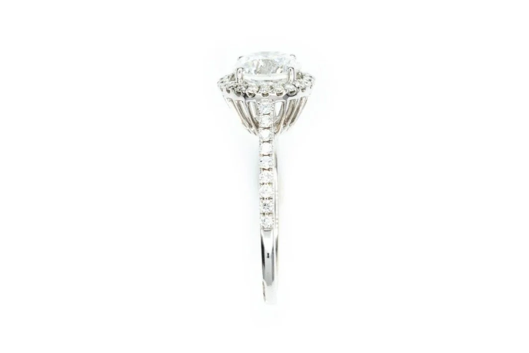 (S)White Gold Round Brilliant Cut Canadian Diamond Engagement Ring