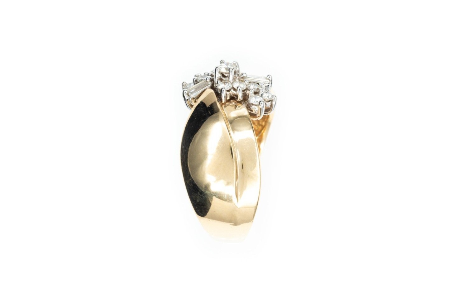 (S)Yellow Gold Round Brilliant Cut Multi Diamond Ring