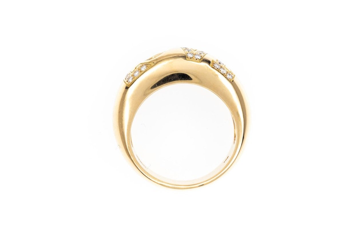 (F)Yellow Gold Designer Chopard Happy Diamond Love Ring