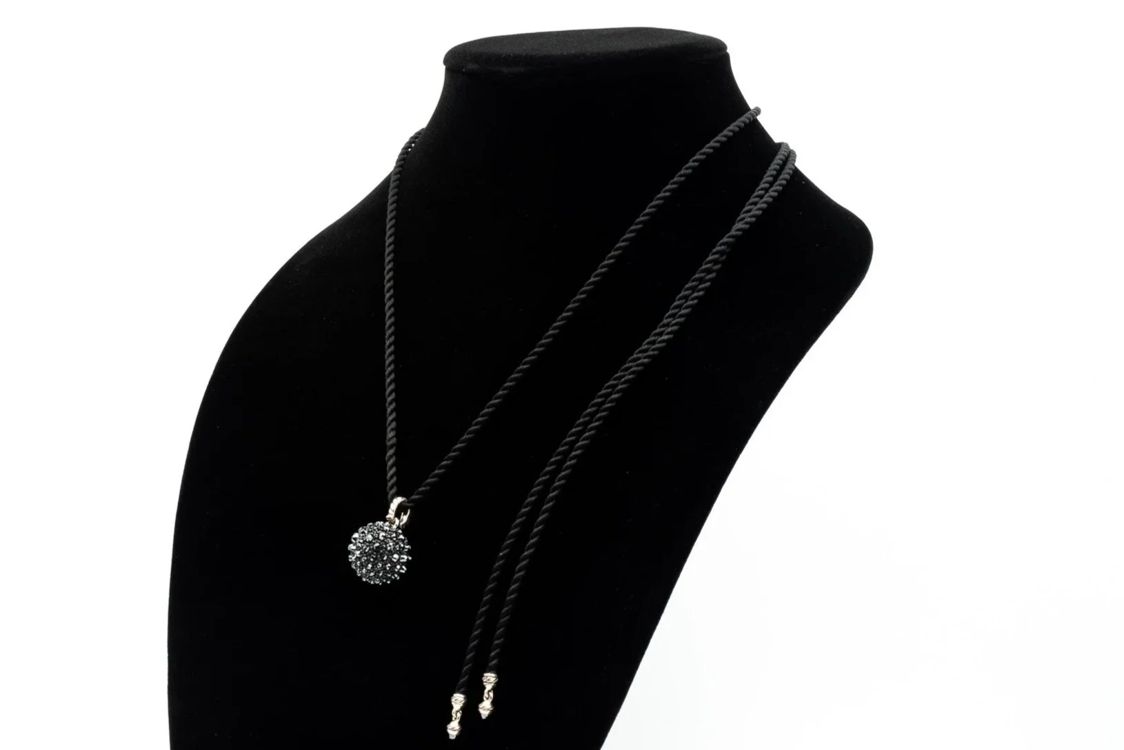 (S)Sterling Silver Hematite David Yurman Osetra Designer Pendant