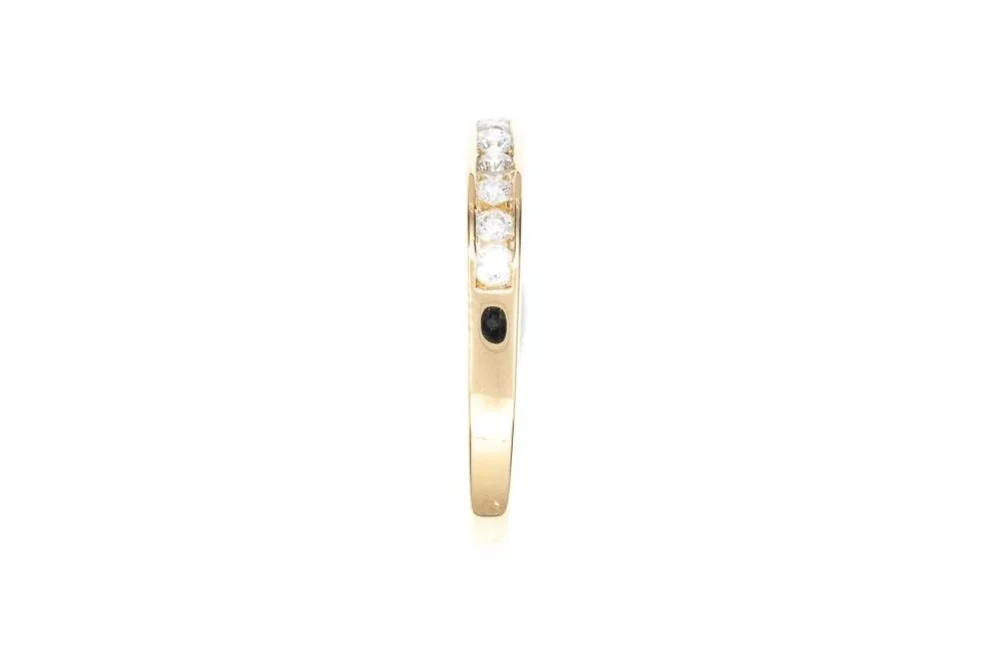 (S)Yellow Gold Round Brilliant Cut Diamond Band