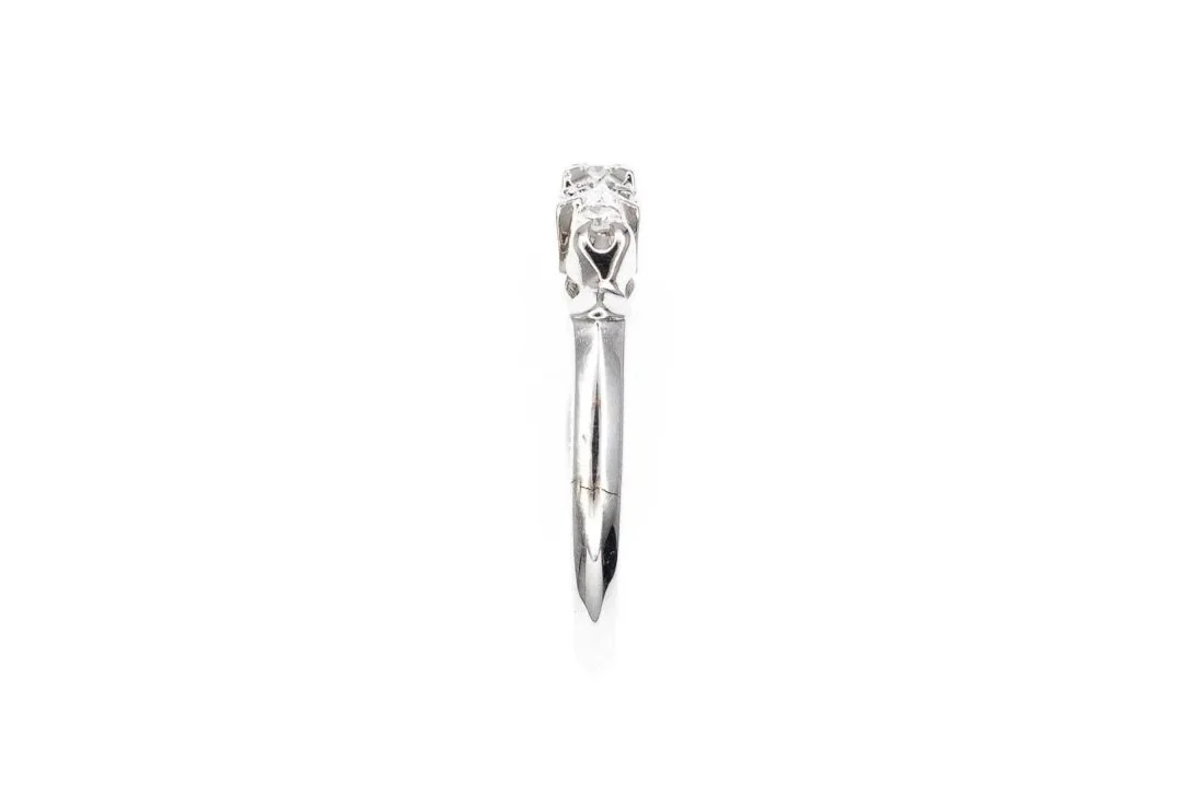 (S)White Gold Single Cut Diamond Band
