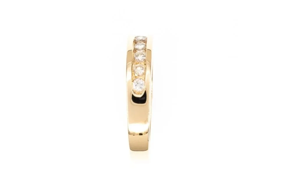 (S)White Gold Round Brilliant Cut Diamond Band