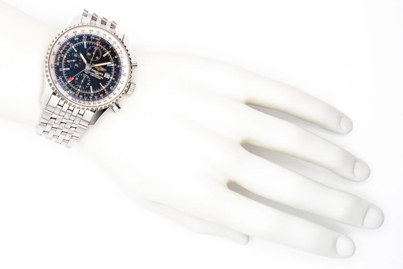 (H)46mm Stainless Steel Breitling Navitimer World Automatic Wristwatch