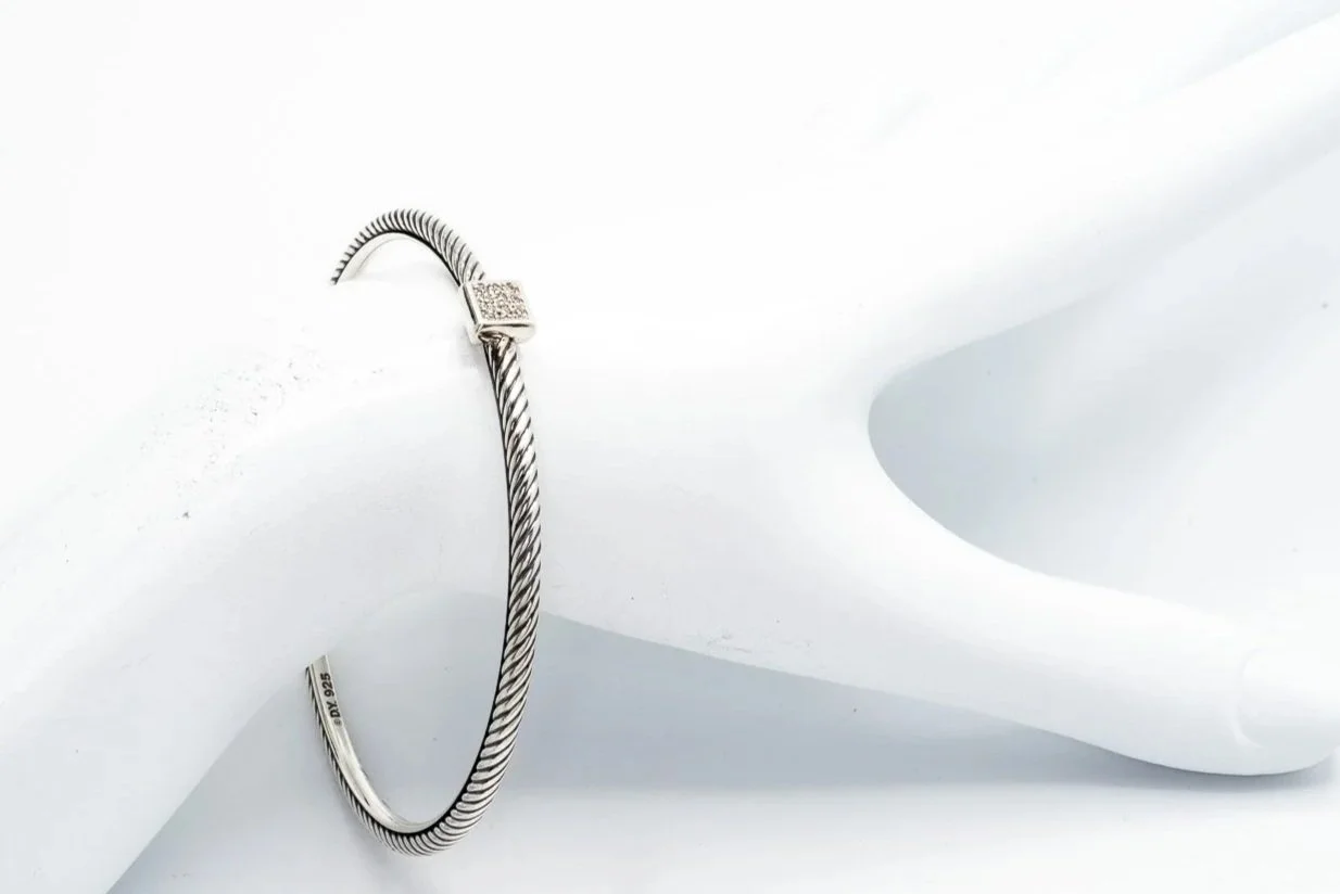 (W)Sterling Silver Designer David Yurman Bracelet